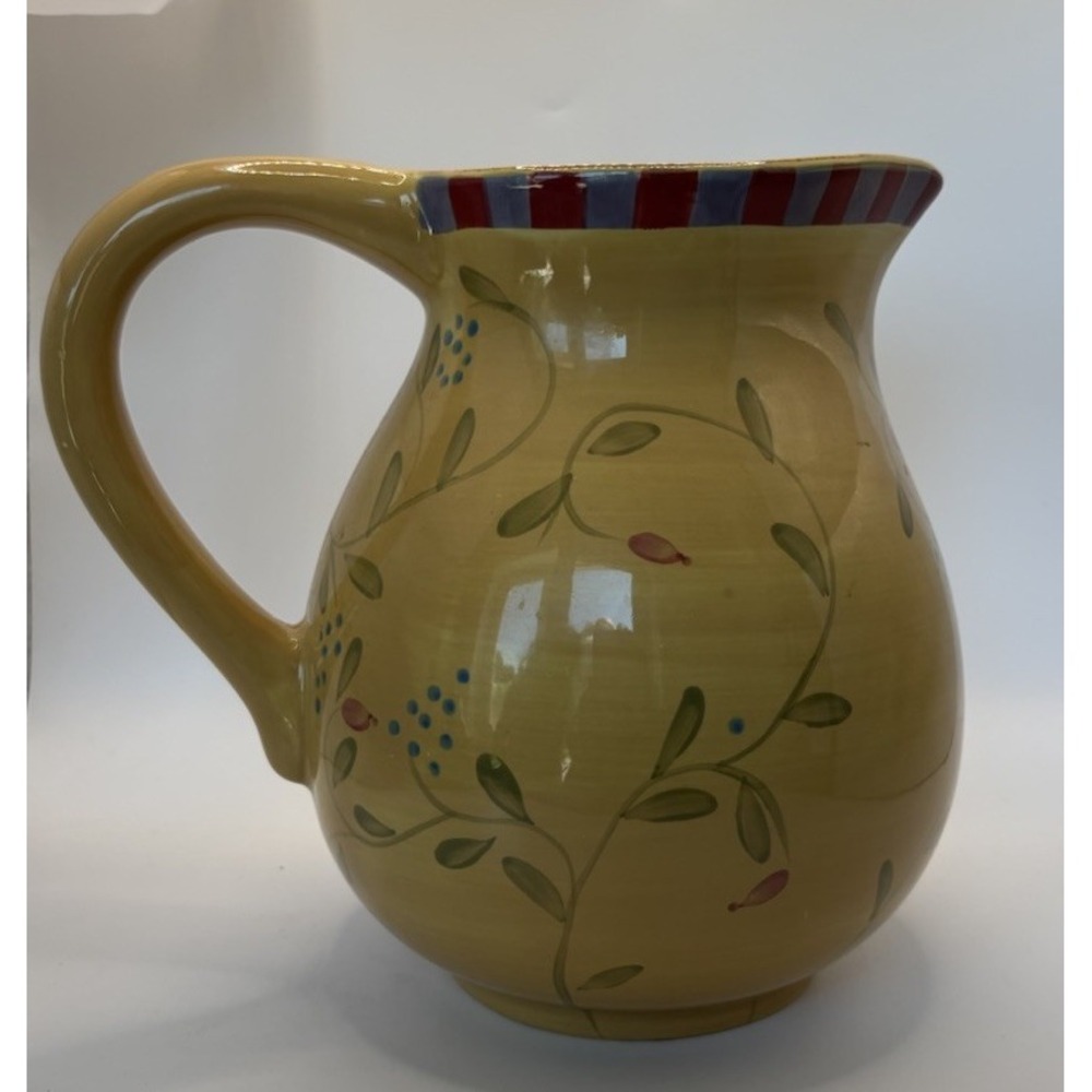 Signature Housewares "Olivia" Stoneware Pitcher by Debby Segura Designs 2002